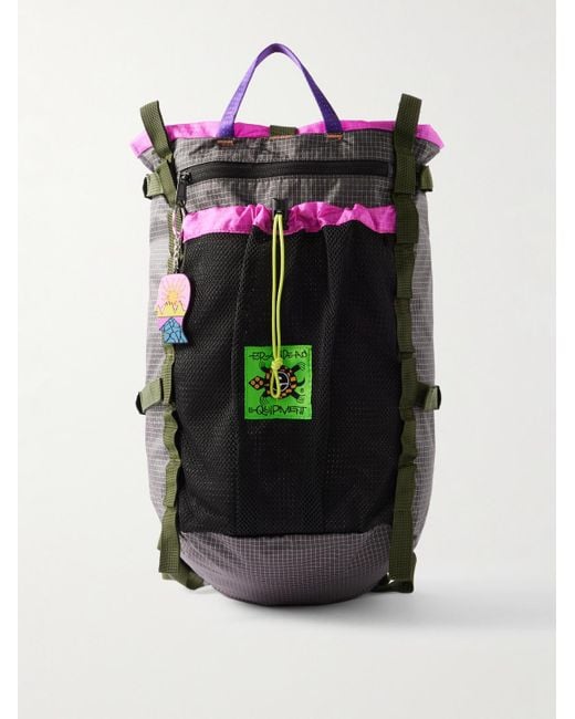 Brain Dead Gray Equipment Logo-Appliquéd Webbing And Mesh-Trimmed Ripstop Backpack for men