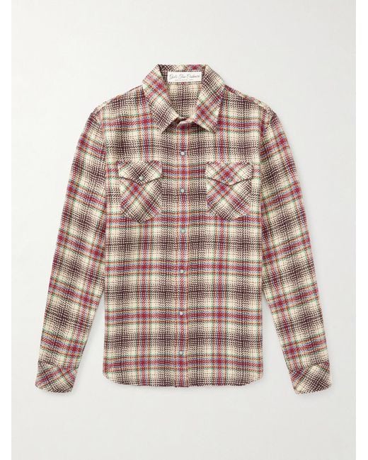 God's True Cashmere Brown Checked Cashmere Shirt for men