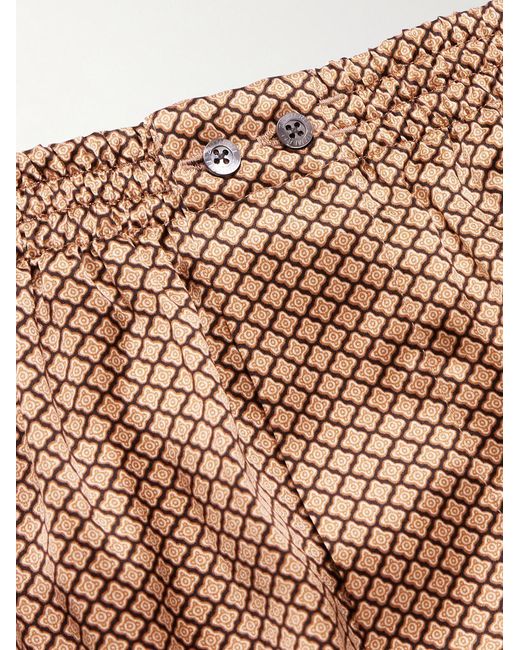 Zimmerli of Switzerland Brown Printed Silk-satin Boxer Shorts for men