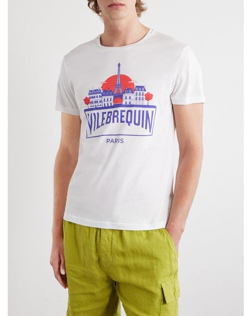 Vilebrequin White Thom City Logo-Print Cotton-Jersey T-Shirt for men