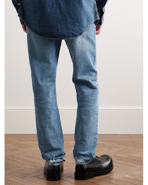 Givenchy Blue Straight-Leg Distressed Jeans for men