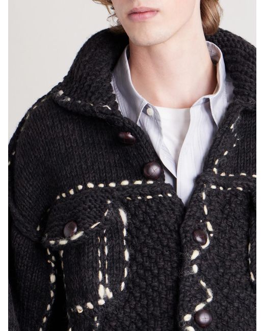 Kapital Black Embroidered Wool Jacket for men