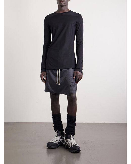 Rick Owens Black Moncler Straight-leg Shell Drawstring Shorts for men