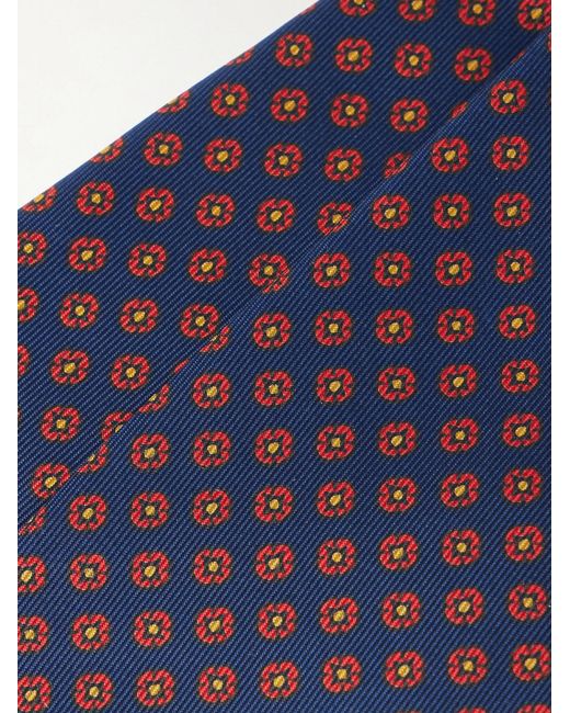 Drake's Purple 8cm Printed Silk-twill Tie for men