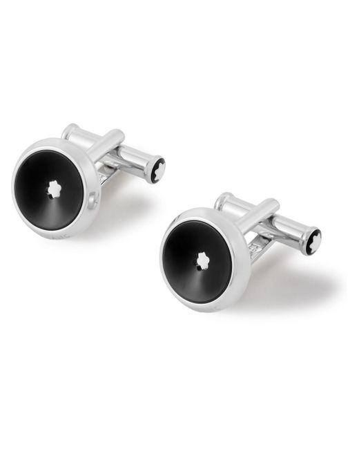 Montblanc Black Stainless Steel And Resin Cufflinks for men