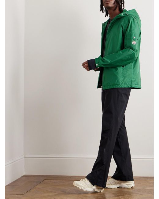 Moncler Green Etiache Logo-appliqued Shell Hooded Jacket for men