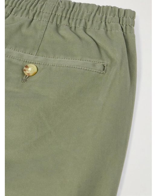 Shorts a gamba dritta in twill di cotone stretch con logo ricamato di Polo Ralph Lauren in Green da Uomo