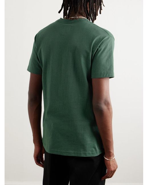 Wacko Maria Green Printed Cotton-jersey T-shirt for men
