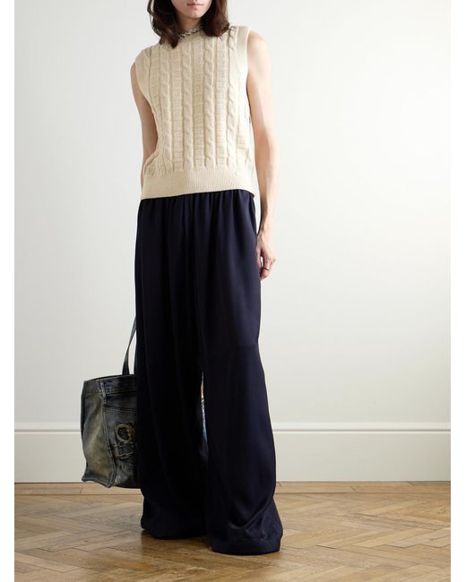 Acne Blue Wide-Leg Woven Sweatpants for men