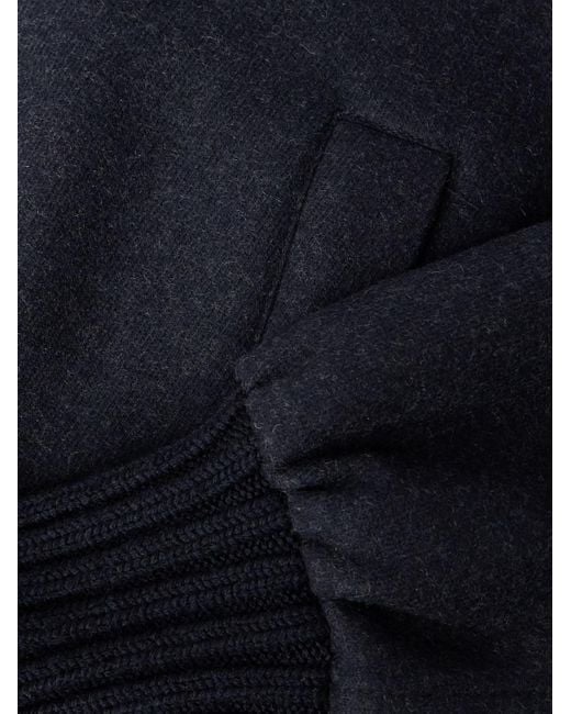 Thom Sweeney Blue Cashmere-Blend Felt Bomber Jacket for men