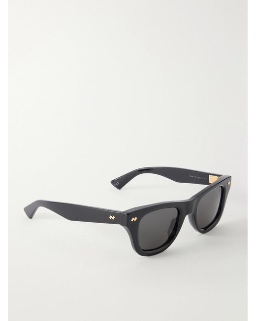 Bottega Veneta Black Bold Ribbon Stud D-frame Recycled-acetate Sunglasses for men