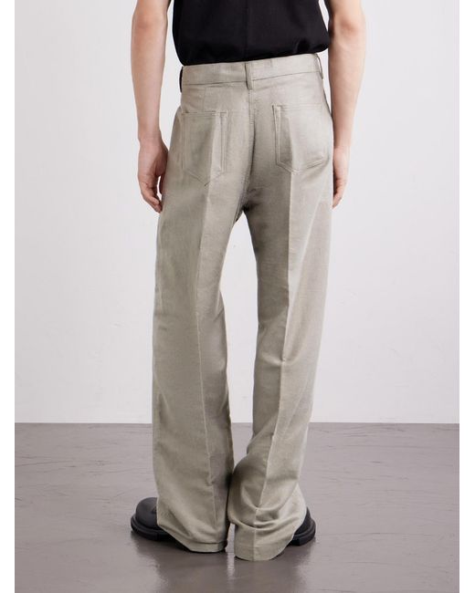Rick Owens Gray Geth Straight-Leg Ramie And Cotton-Blend Gabardine Trousers for men