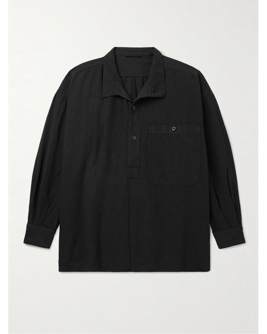 Kaptain Sunshine Black Cotton And Linen-blend Twill Half-placket Jacket for men
