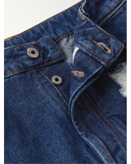 Off-White c/o Virgil Abloh Weit geschnittene Jeansshorts in Distressed-Optik in Blue für Herren