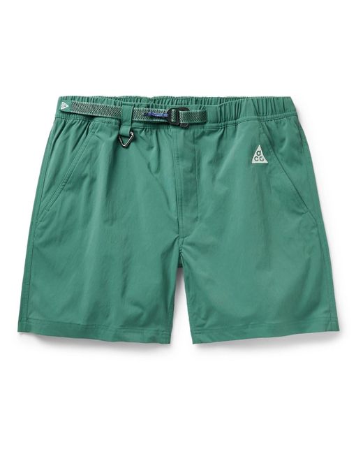 Nike Green Acg Straight-leg Logo-embroidered Belted Nylon Shorts for men