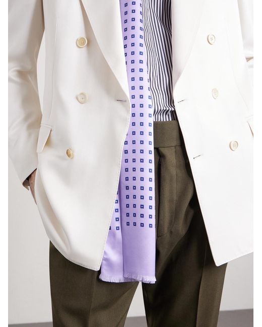Tom Ford White Silk-jacquard Scarf for men