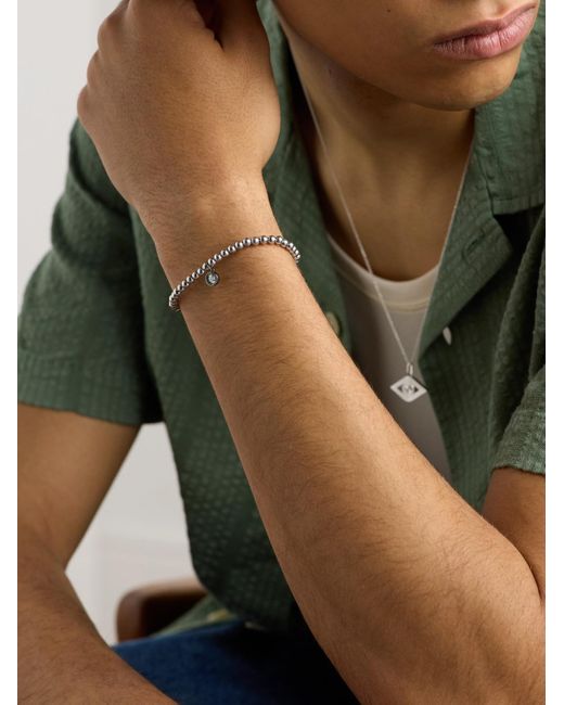 Sydney Evan Black Rhodium-plated Diamond Beaded Bracelet for men