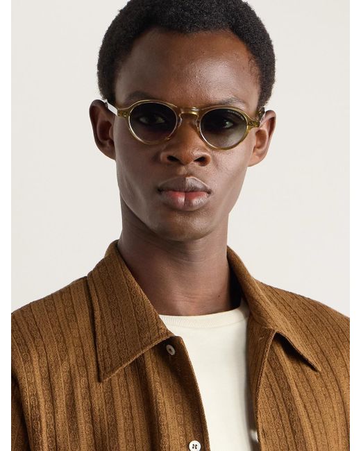 Cutler & Gross Brown Round-frame Acetate Sunglasses for men