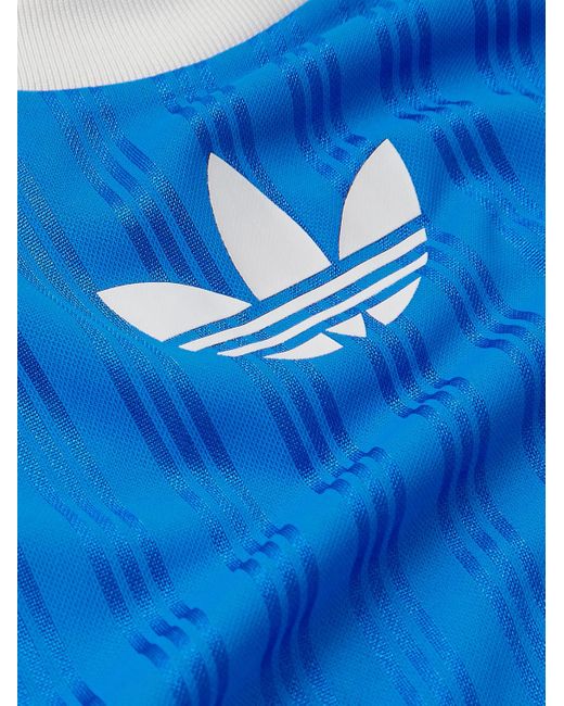 Adidas Originals Adicolor T-Shirt aus recyceltem Piqué mit Logoprint in Blue für Herren
