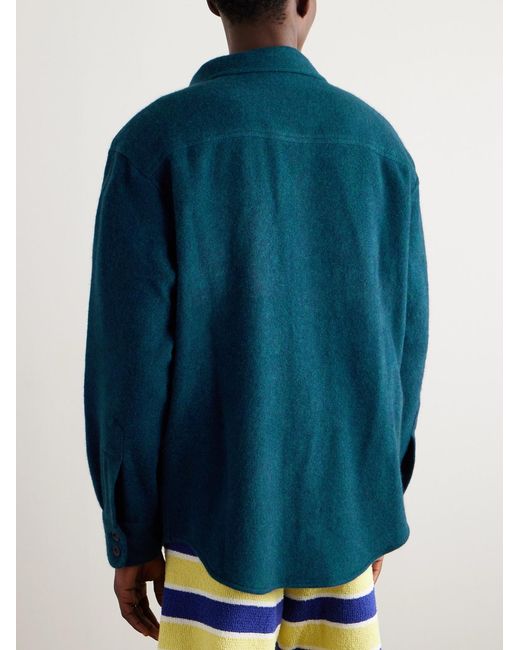 The Elder Statesman Blue Cashmere Overshirt for men