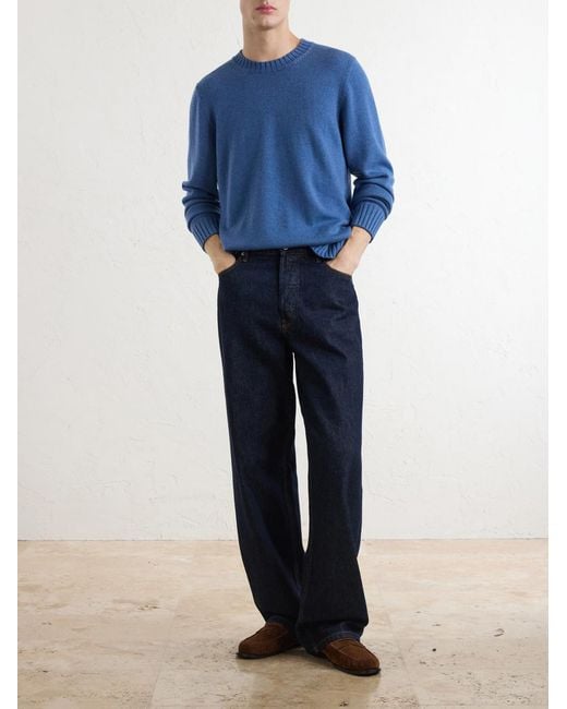 Piacenza 1733 Blue Virgin Wool Sweater for men