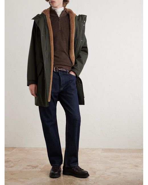 Loro Piana Brown Roadster Cashmere Half-Zip Sweater for men