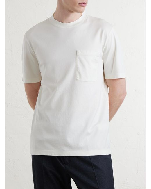 Canali White Cotton-Jersey T-Shirt for men