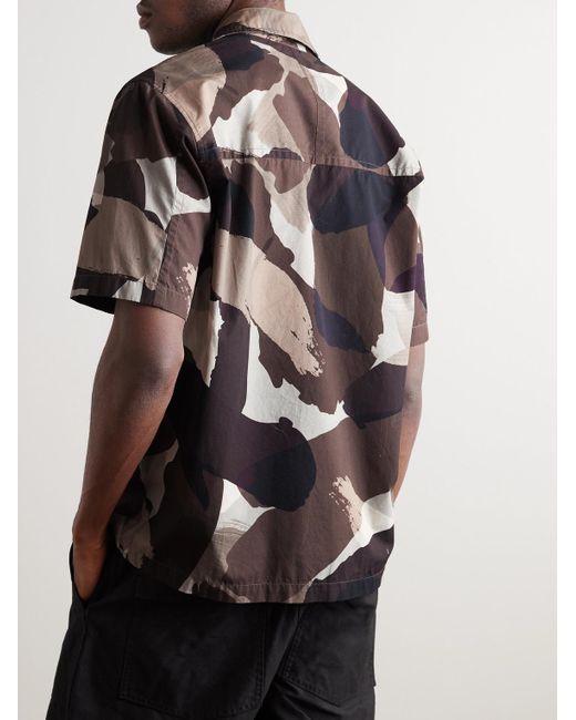 Norse Projects Black Mads Camp-collar Camouflage-print Cotton-poplin Shirt for men