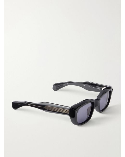 Jacques Marie Mage Black Corniche Square-Frame Acetate Sunglasses for men