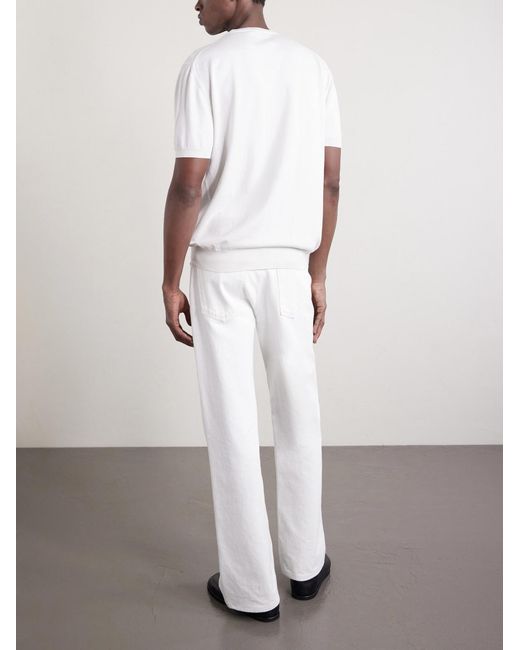 Boglioli White Garment-Dyed Cotton T-Shirt for men
