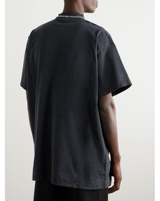 Balenciaga Blue Logo-Print Cotton-Jersey T-Shirt for men