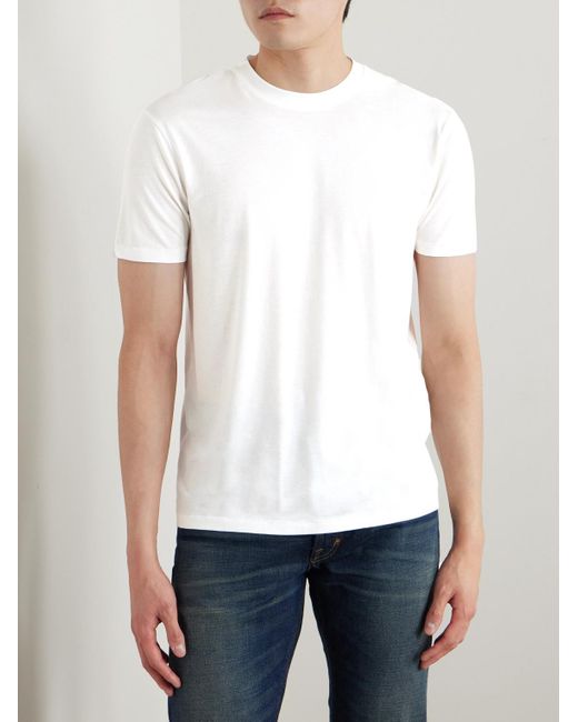 Tom Ford White Slim-Fit Lyocell And Cotton-Blend Jersey T-Shirt for men