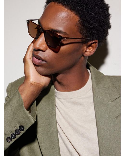 Oliver Peoples Brown Laedin D-frame Acetate Sunglasses for men