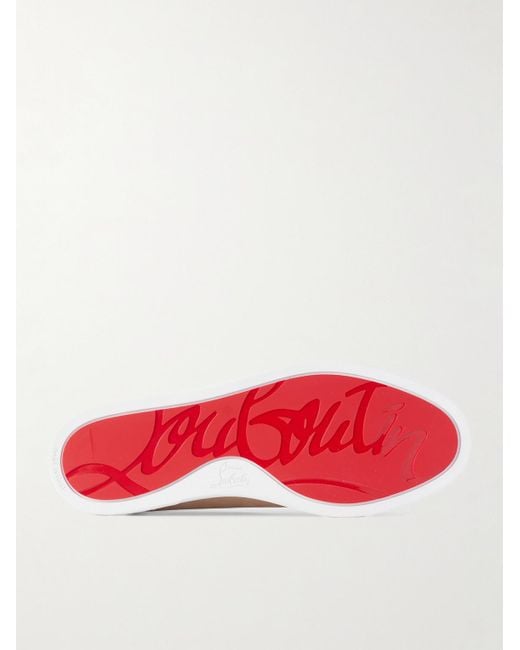 Christian Louboutin White Chambeliboat Nubuck Loafers for men
