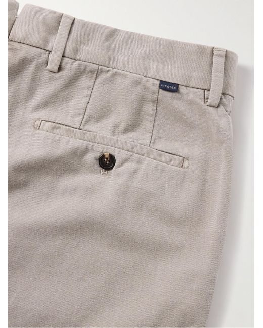 Pantaloni Slim-Fit A Gamba Affusolata di Incotex in Natural da Uomo
