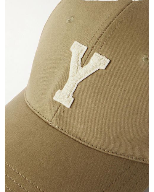 Saint Laurent Baseballkappe aus Baumwoll-Twill mit Logoapplikation in Natural für Herren