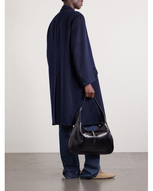 Gucci Blue Oversized Double-Breasted Embellished Cashmere Coat for men