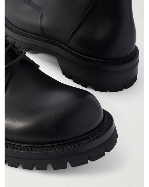 Rick Owens Black Leather Boots for men