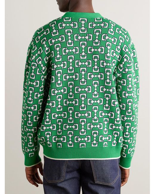 Gucci Cardigan aus Baumwolle mit Intarsienmuster in Green für Herren