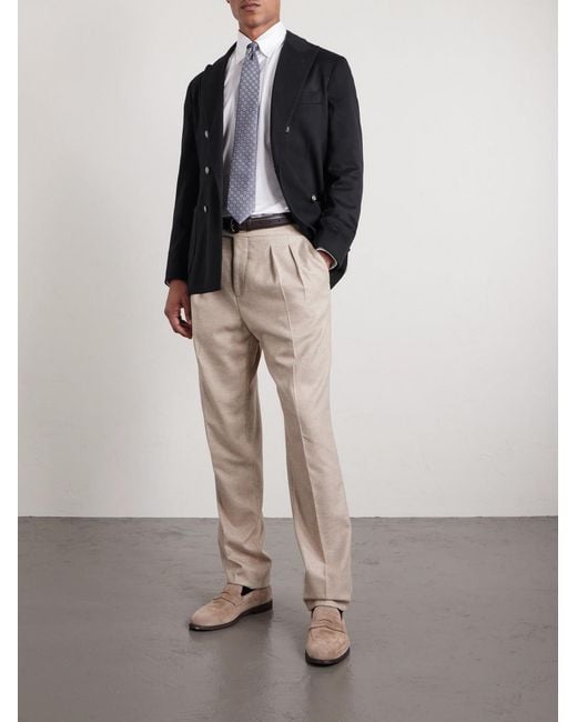 Brunello Cucinelli White Button-Down Collar Cotton Shirt for men