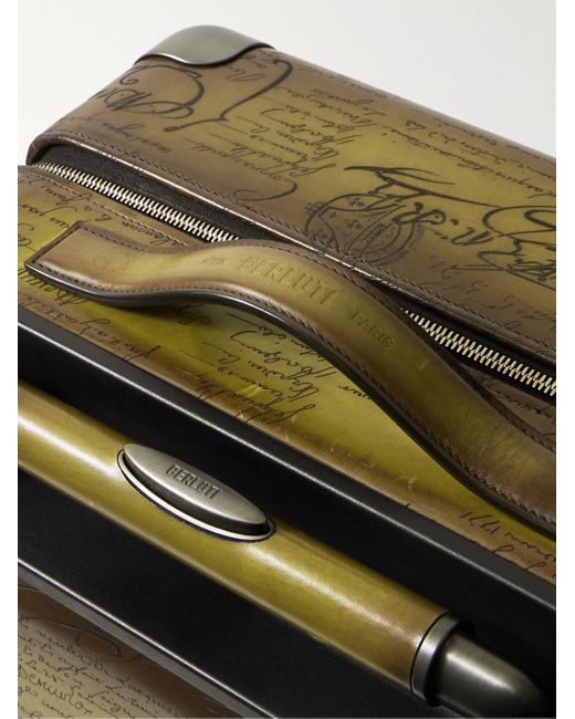 Berluti Green Formula 1005 Scritto Venezia Leather Suitcase for men