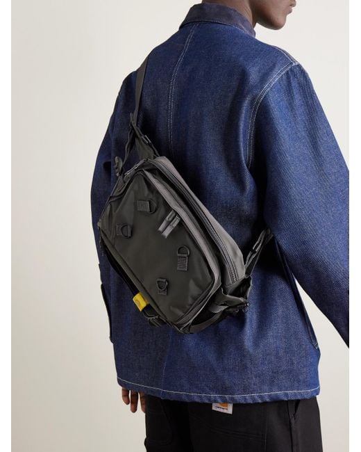 Porter-Yoshida and Co Black Potr Ride Webbing-trimmed Shell Belt Bag for men