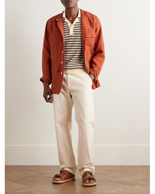 NN07 Natural Aden 1923 Straight-Leg Organic Cotton-Blend Twill Chinos for men