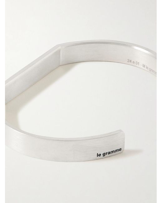 Le Gramme Natural Ribbon 21g Recycled Brushed Sterling Silver Cuff for men