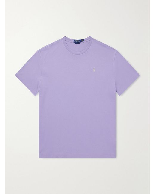 Polo Ralph Lauren Purple Logo-embroidered Cotton-jersey T-shirt for men