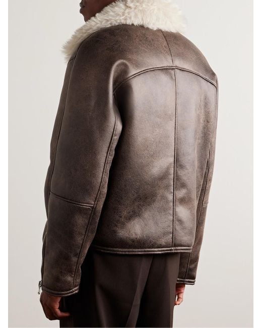 Séfr Asante Faux Shearling Jacket in Brown for Men | Lyst UK