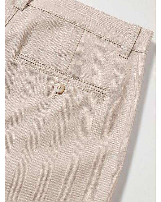 Frescobol Carioca Natural Aldo Wide-Leg Herringbone Cotton Trousers for men