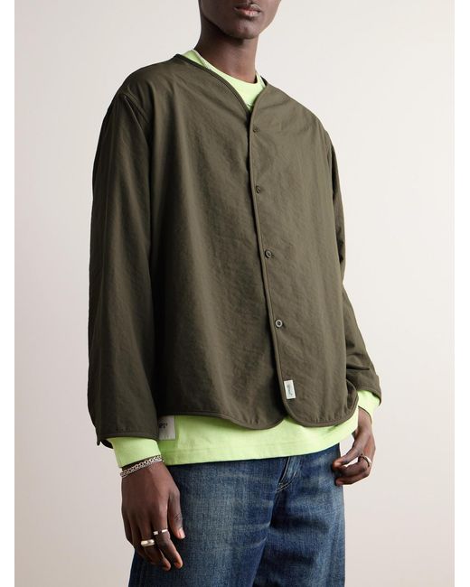(w)taps Green Scout Logo-Print Broadcloth Shirt for men