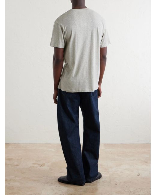Sunspel White Cotton And Linen-Blend T-Shirt for men