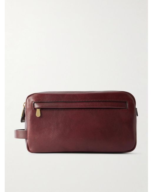 Brunello Cucinelli Purple Leather Wash Bag for men
